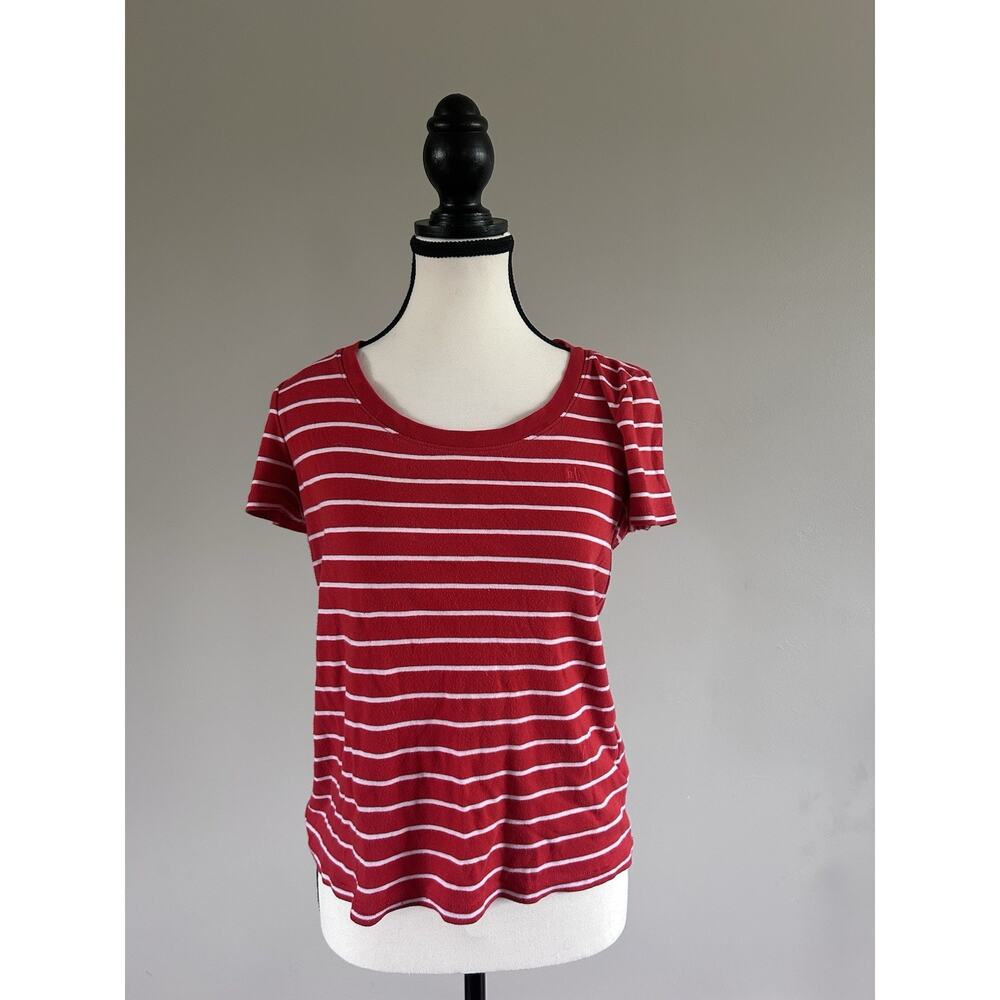 Lauren Ralph Lauren Red Striped Shirt Size Medium 100% Cotton. Preppy, Nautical
